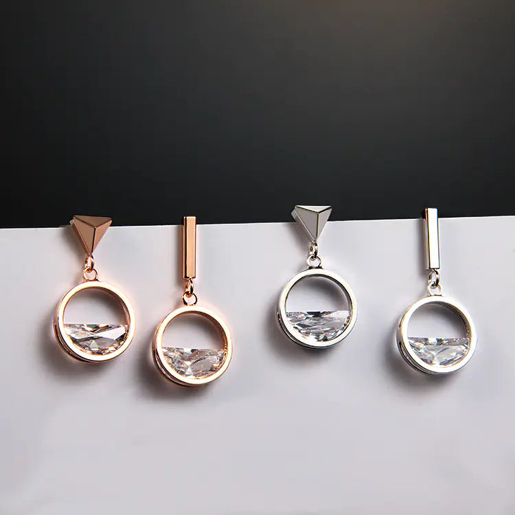 S925 Silver Geometric Asymmetrical Earrings for Women